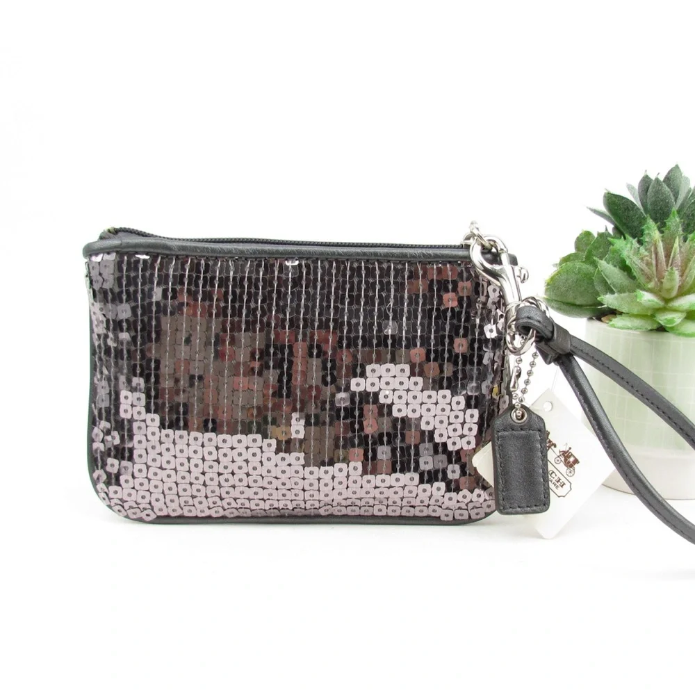NWT Coach Sequin Small Wristlet